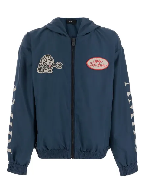 AMIRI KIDS hooded logo-patch jacket