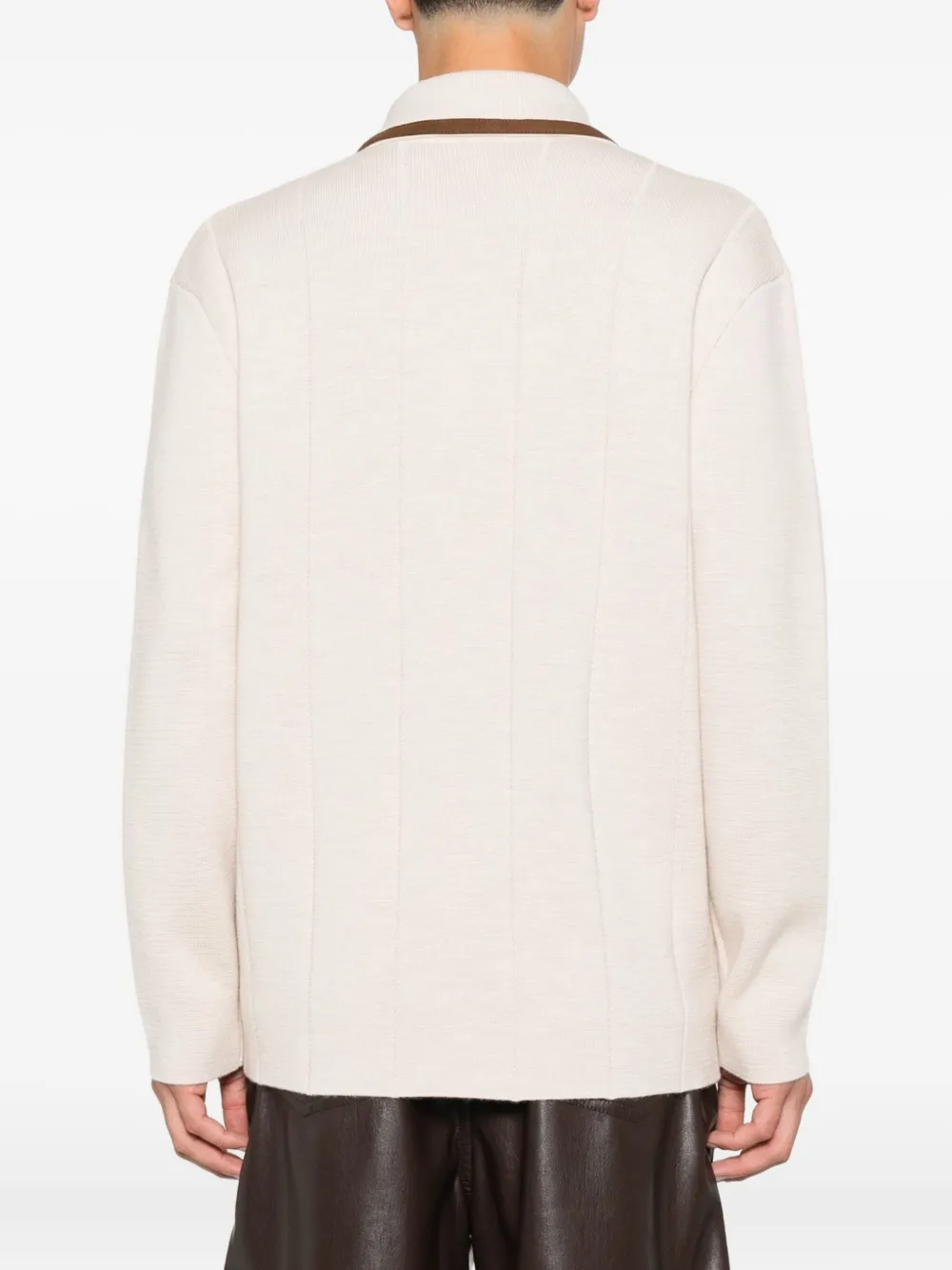 Drôle De Monsieur Vest met zak met knopen Beige