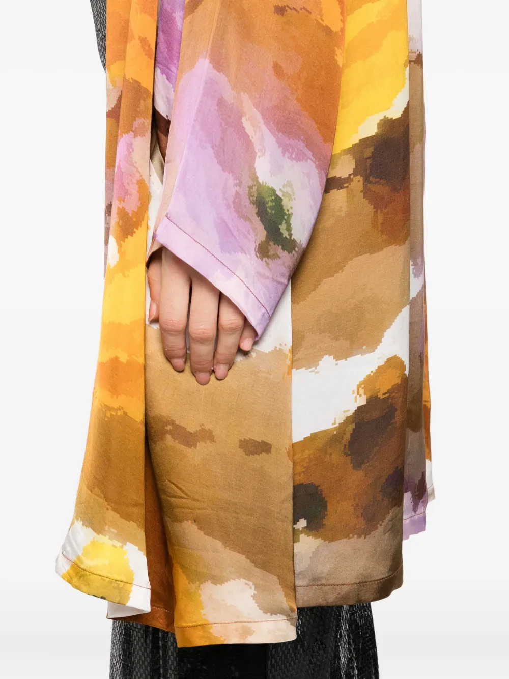 YAVI Jack met abstracte print Bruin