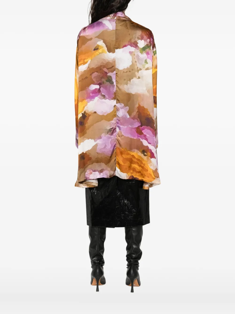 YAVI Jack met abstracte print Bruin