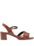 Avril Gau 55mm braided leather ankle-strap sandals - Brown