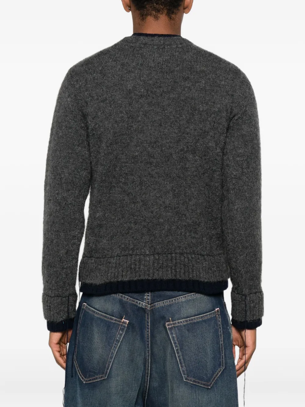 sacai Gelaagde trui met franje Grijs