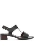 Avril Gau 40mm leather T-bar heeled sandals - Black