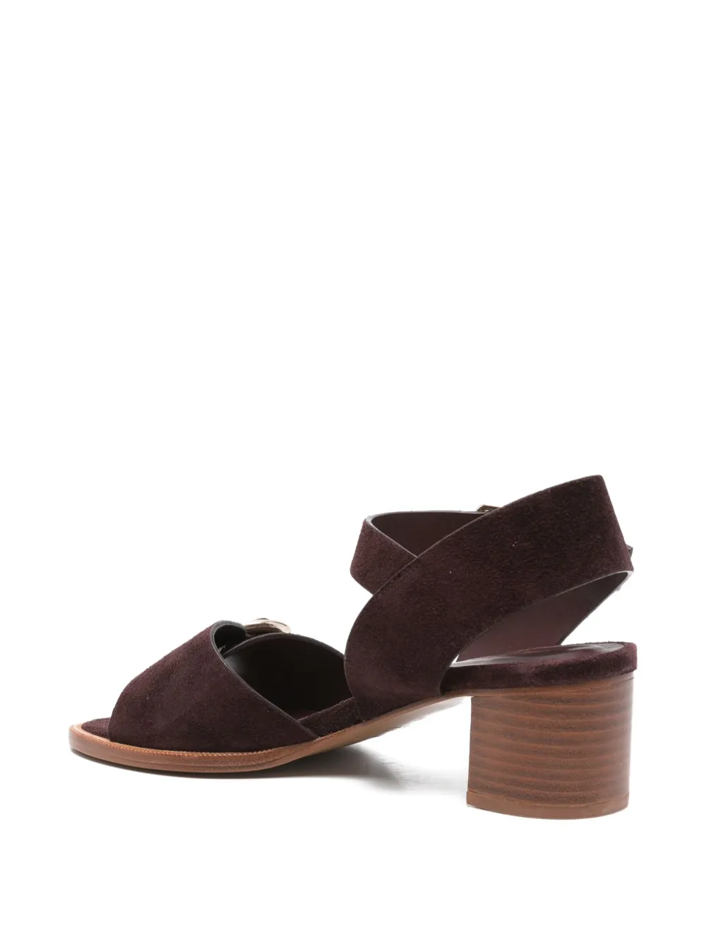 Avril Gau 50mm buckle-embellished suede sandals Brown