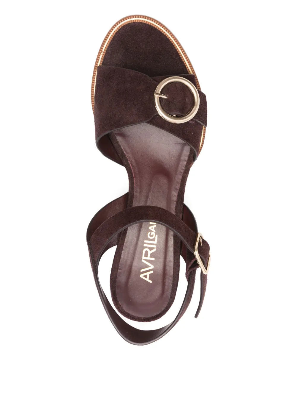 Avril Gau 50mm buckle-embellished suede sandals Brown