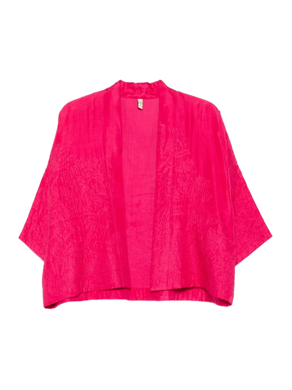 Yavi Textured Open-front Jacket In Pink