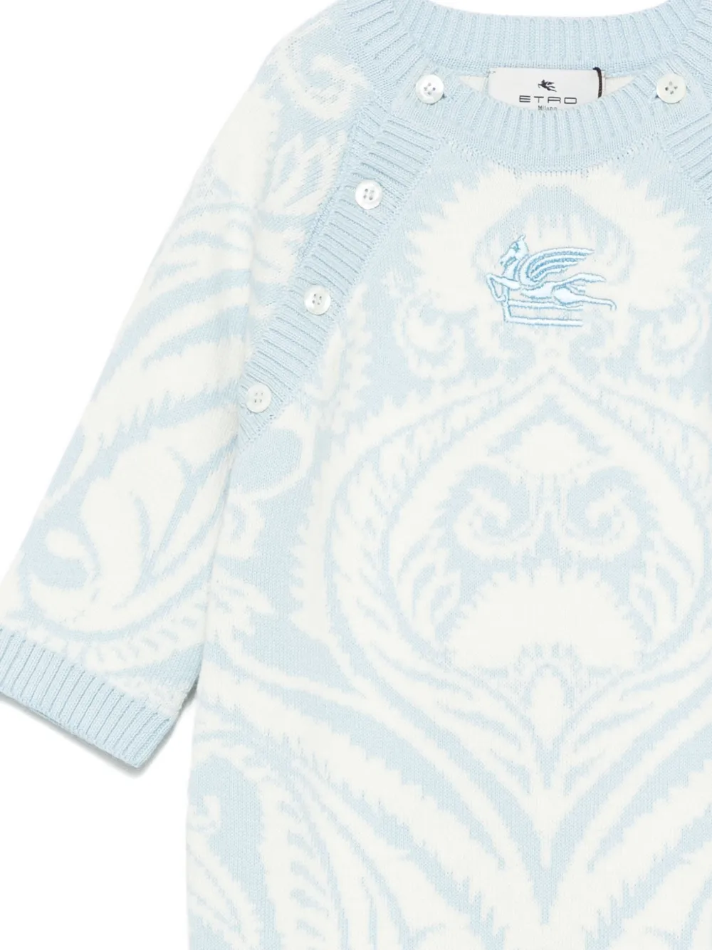 ETRO KIDS Gebreide pyjama met paisley-print Blauw