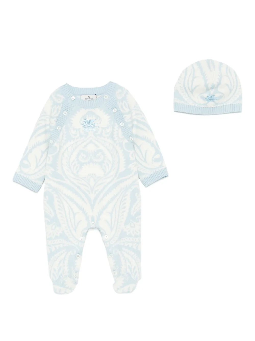 ETRO KIDS paisley-pattern knitted pyjamas Blauw