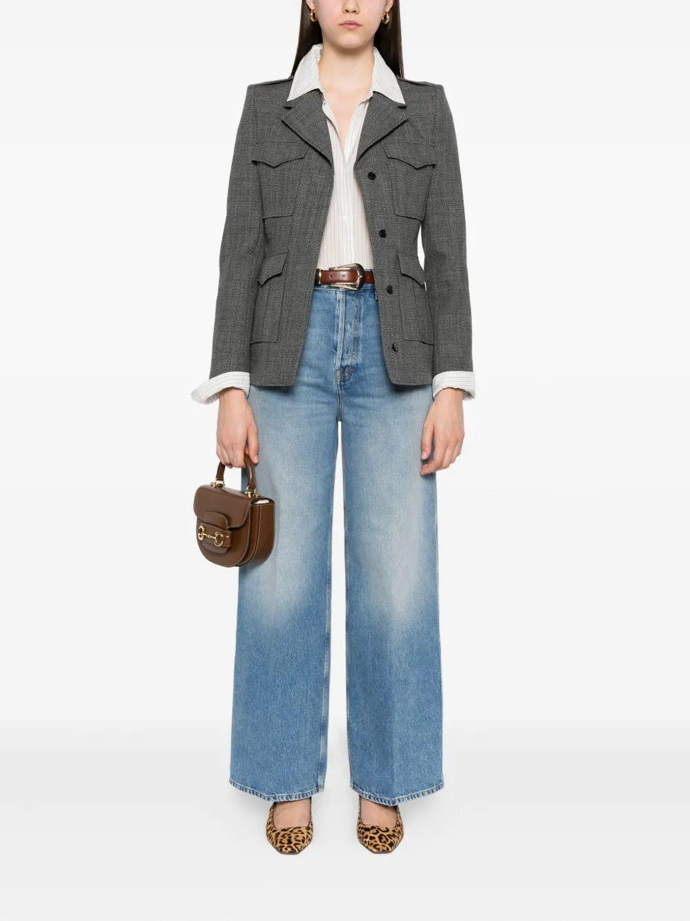 Gucci logo-patch jeans Blauw