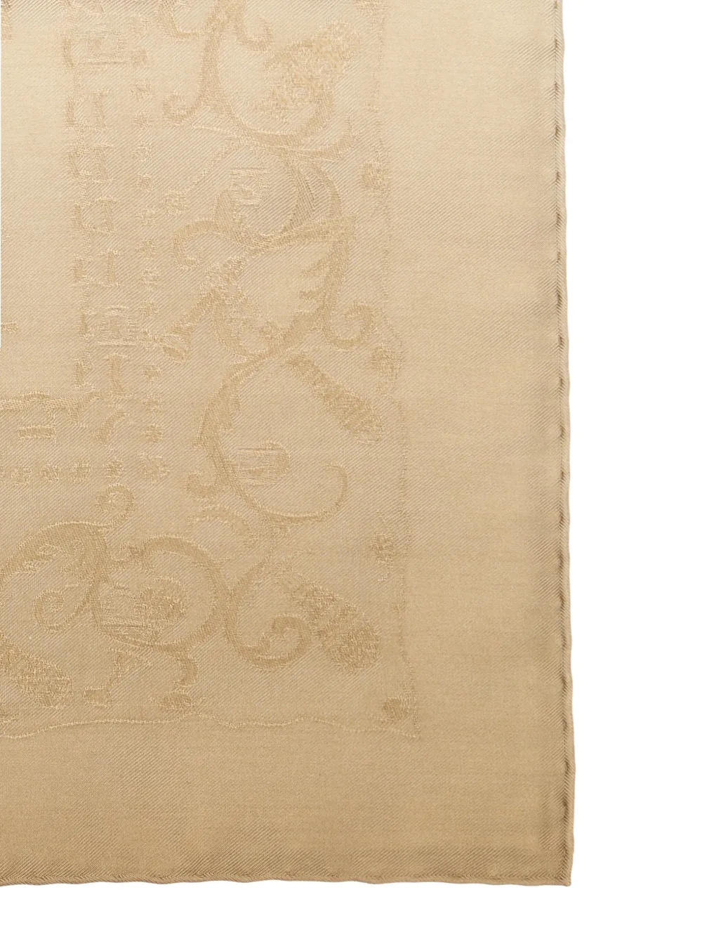 Ferragamo damask-pattern silk scarf Beige