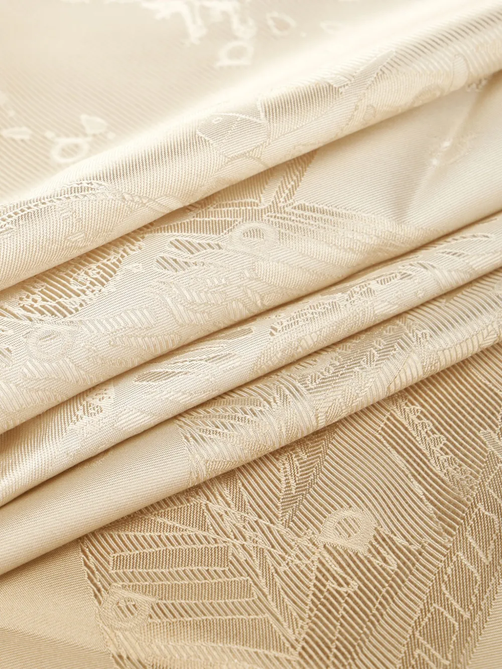 Ferragamo damask-pattern silk scarf Beige