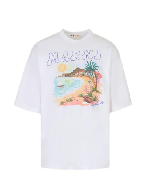 Marni playera con escena costera