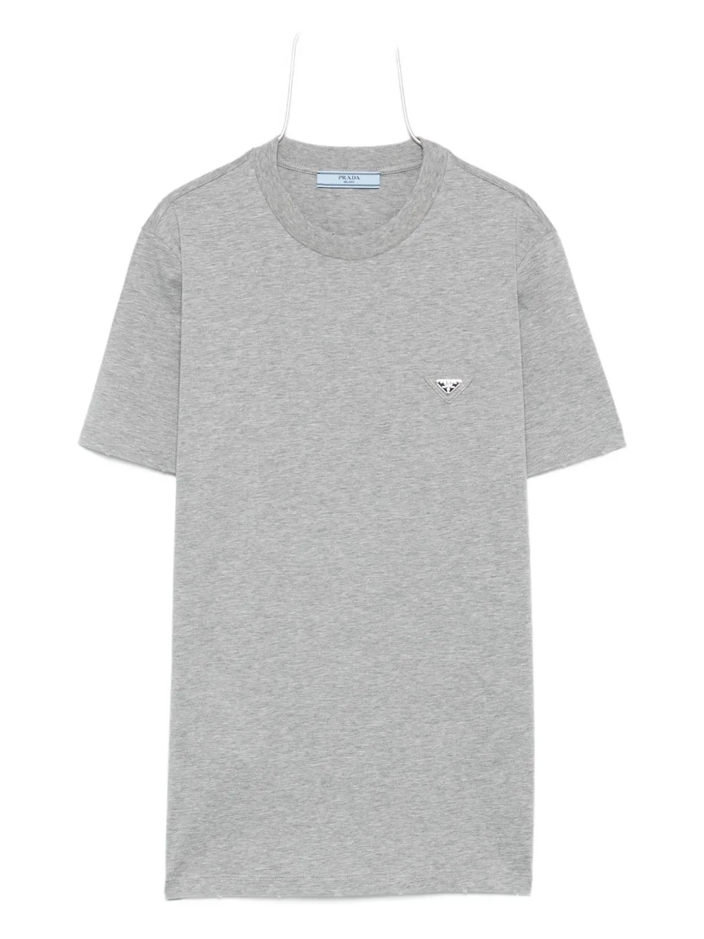 Prada logo-plaque cotton T-shirt Grijs