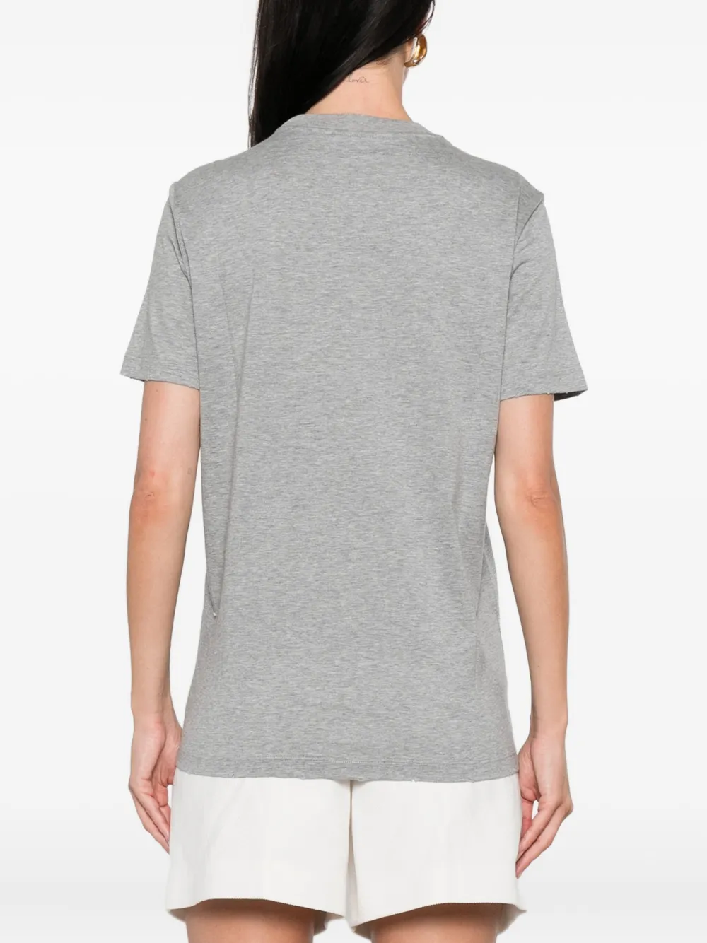 Prada logo-plaque cotton T-shirt Grijs