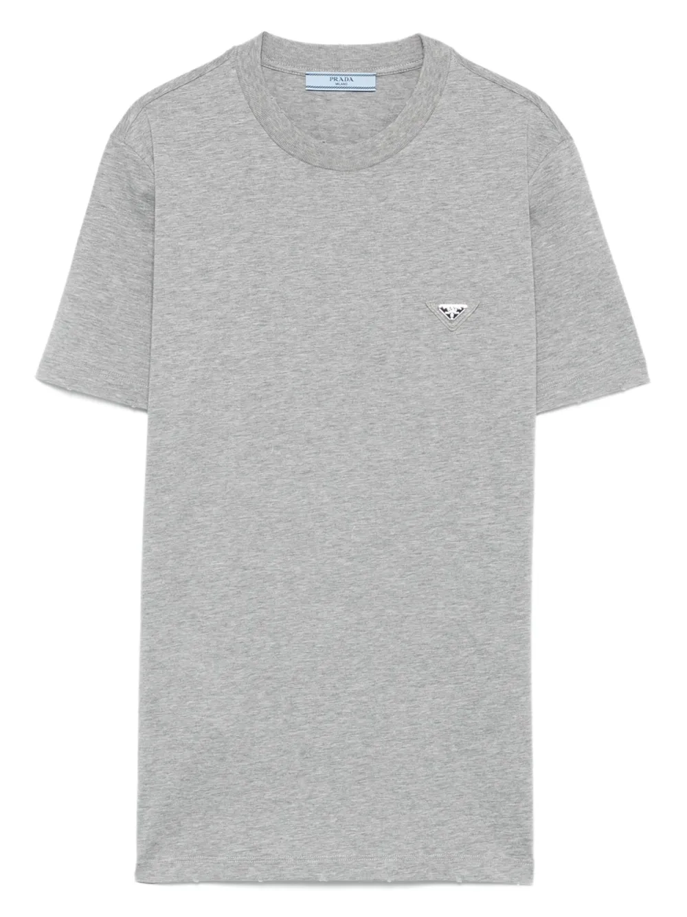 Prada logo-plaque cotton T-shirt Grijs