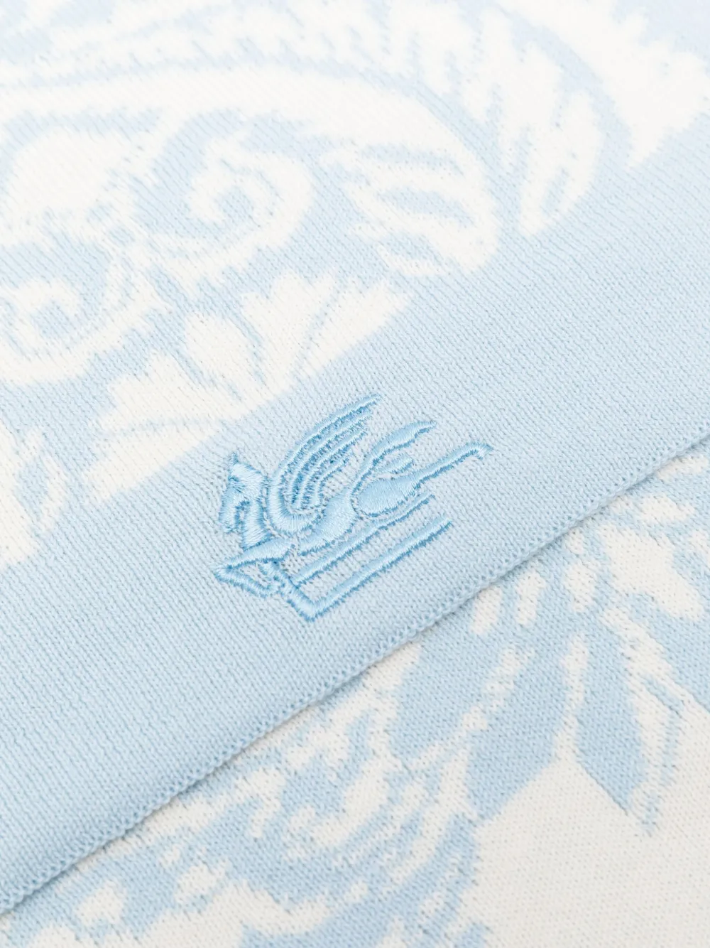 ETRO KIDS damask-pattern blanket Blauw