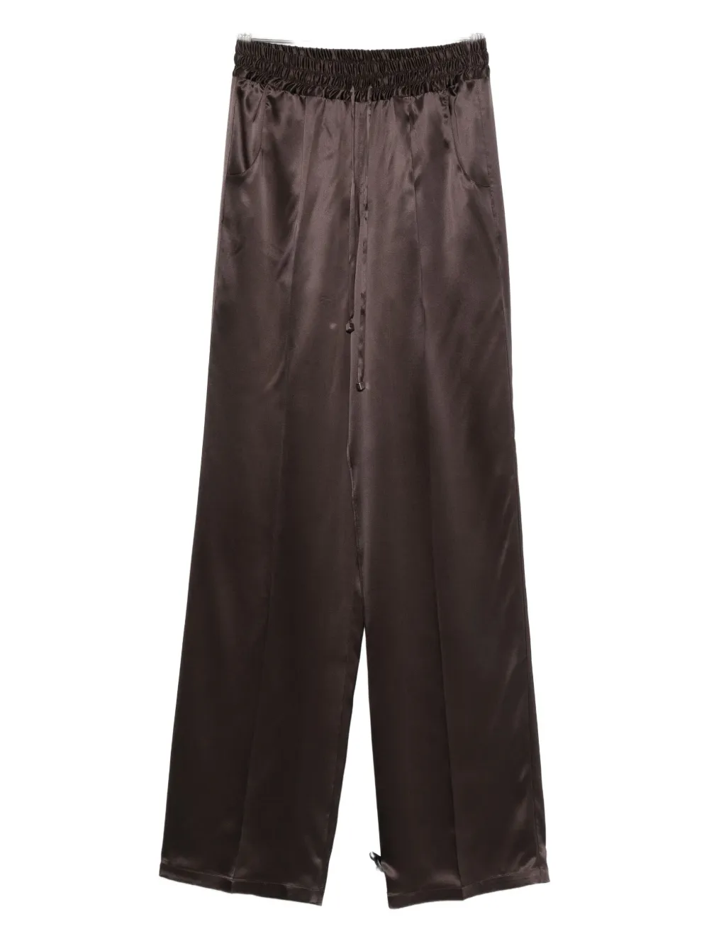 Kiton Drawstring Silk Straight Trousers In Multi
