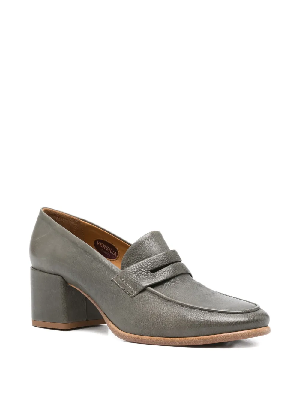 Sturlini firenze 55mm block-heel penny-slot loafers Grey