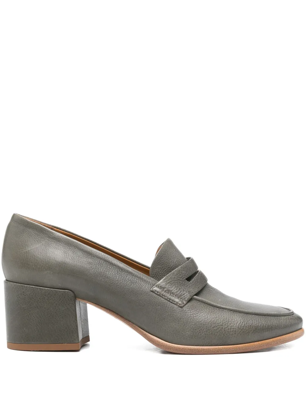 sturlini firenze 55mm block-heel penny-slot loafers | Grey | Image 1