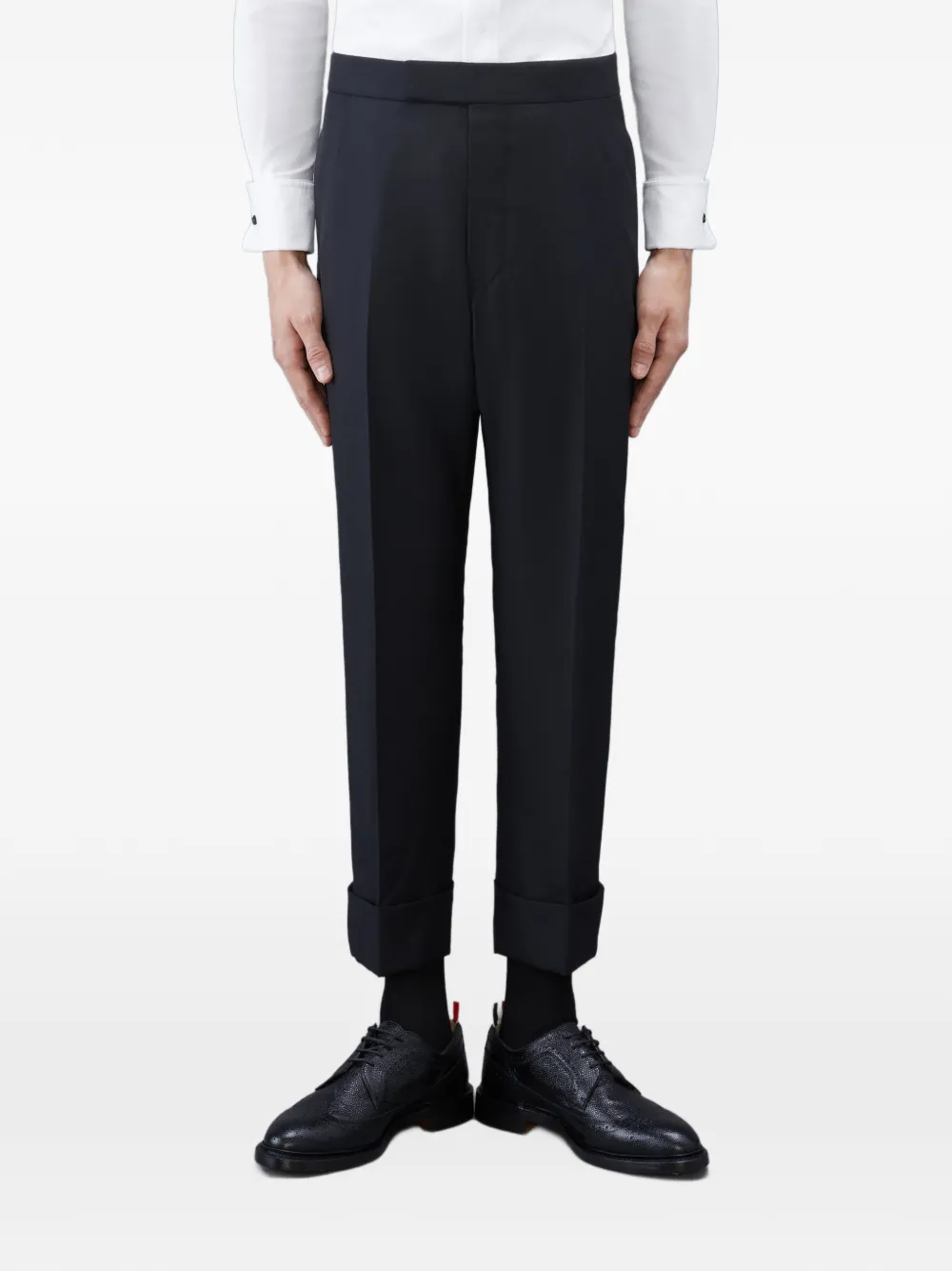 Thom Browne Twill broek met klassieke band Zwart