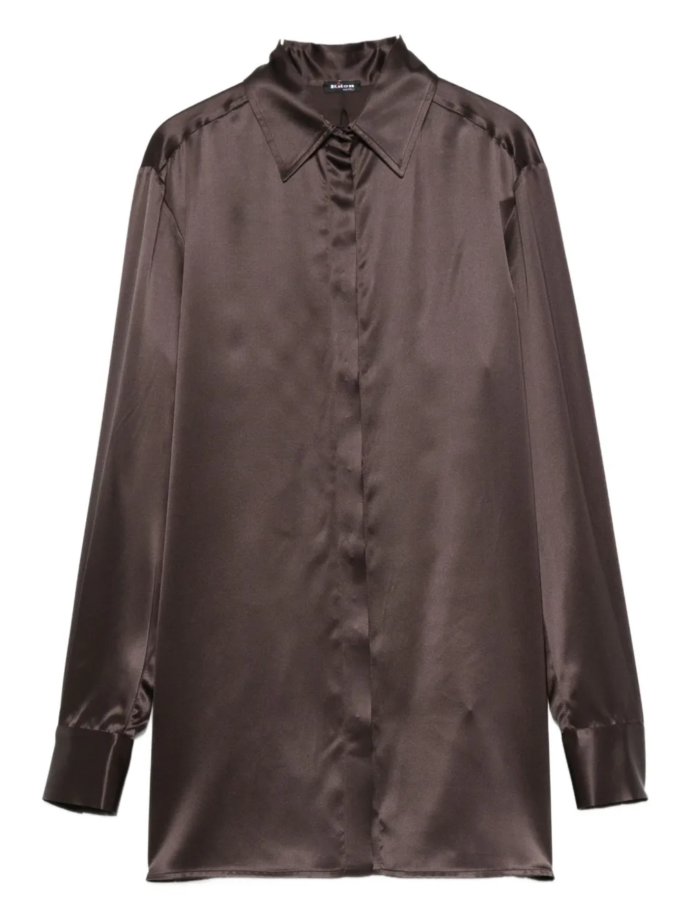 Kiton Silk Shirt In Brown
