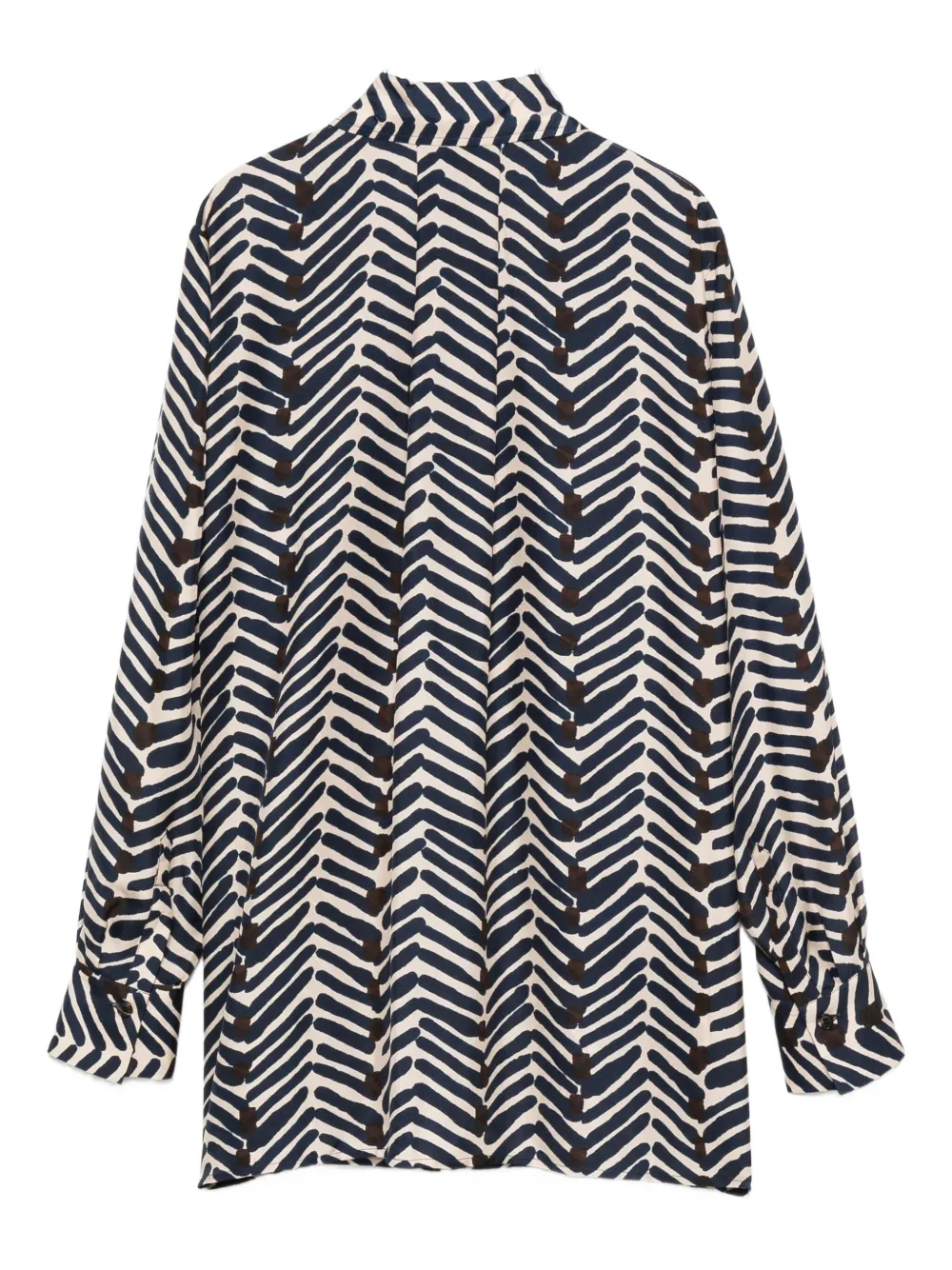Kiton herringbone-print silk shirt - Blauw