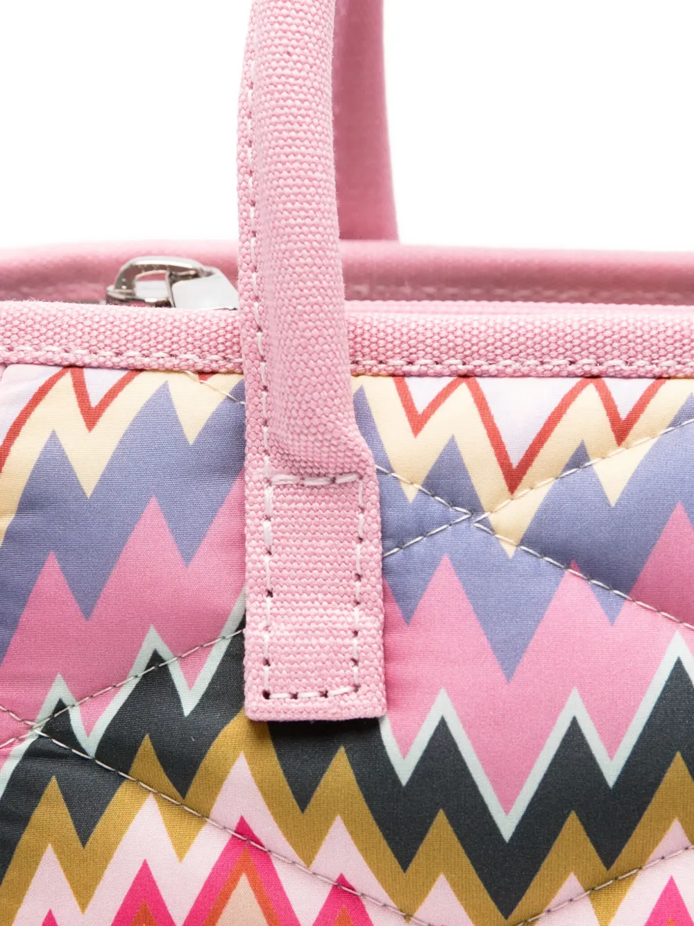 Missoni Kids Gewatteerde shopper met zigzag-patroon Roze