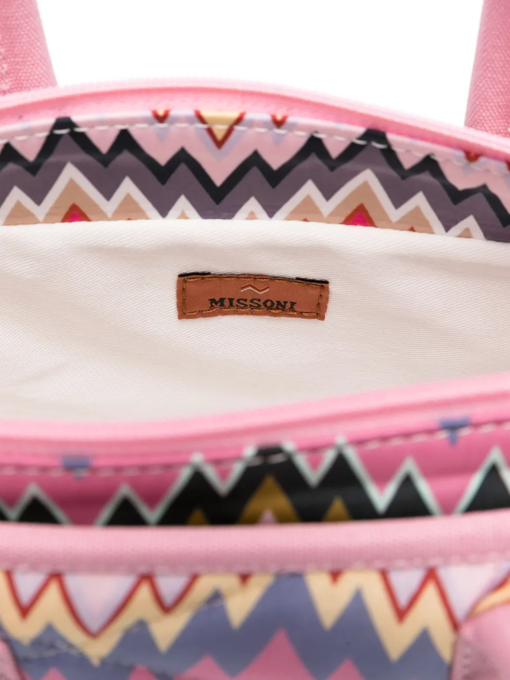 Missoni Kids Gewatteerde shopper met zigzag-patroon Roze