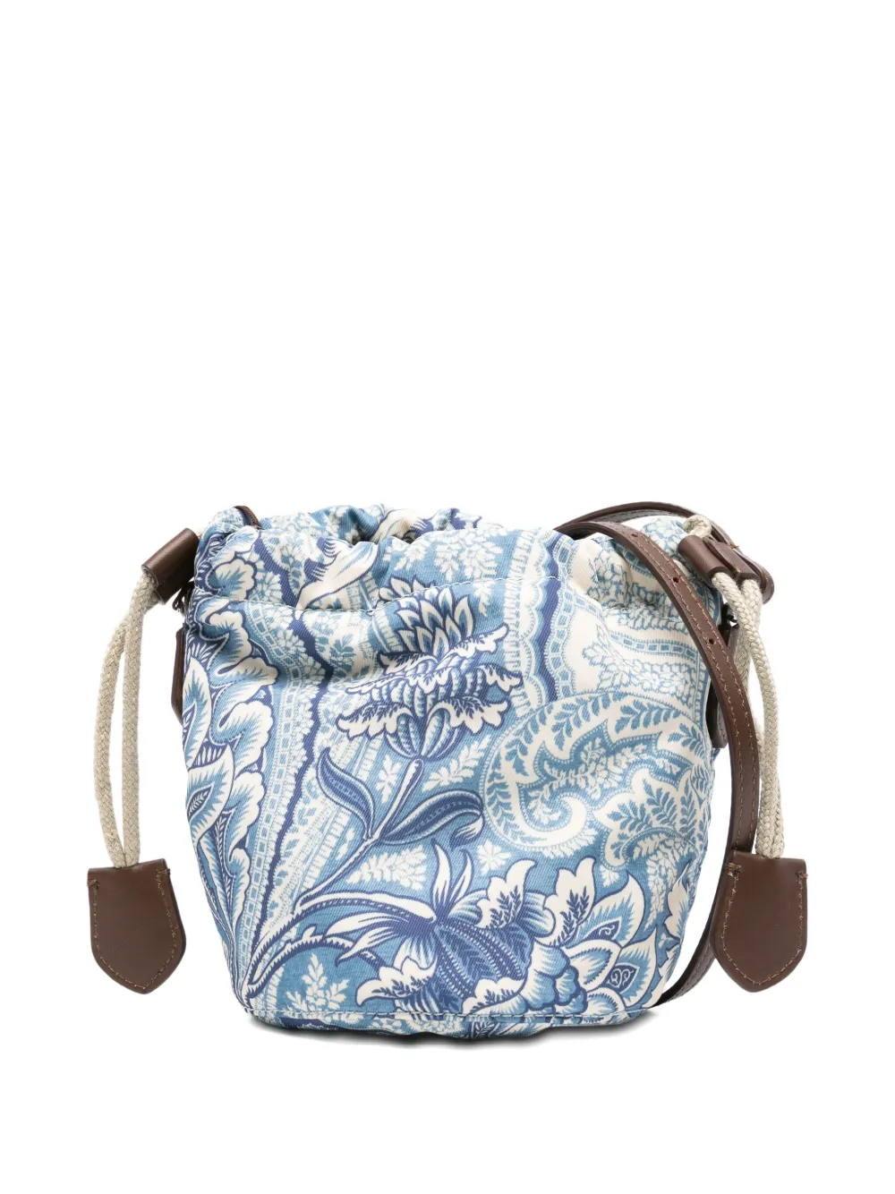ETRO KIDS Bucket-tas met paisley-print en trekkoord Blauw