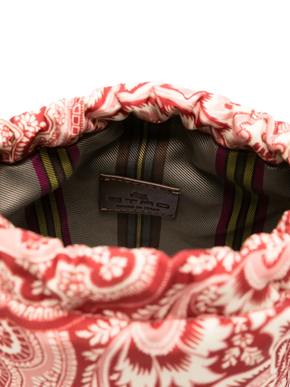 ETRO KIDS Bucket-tas met paisley-print en trekkoord Rood