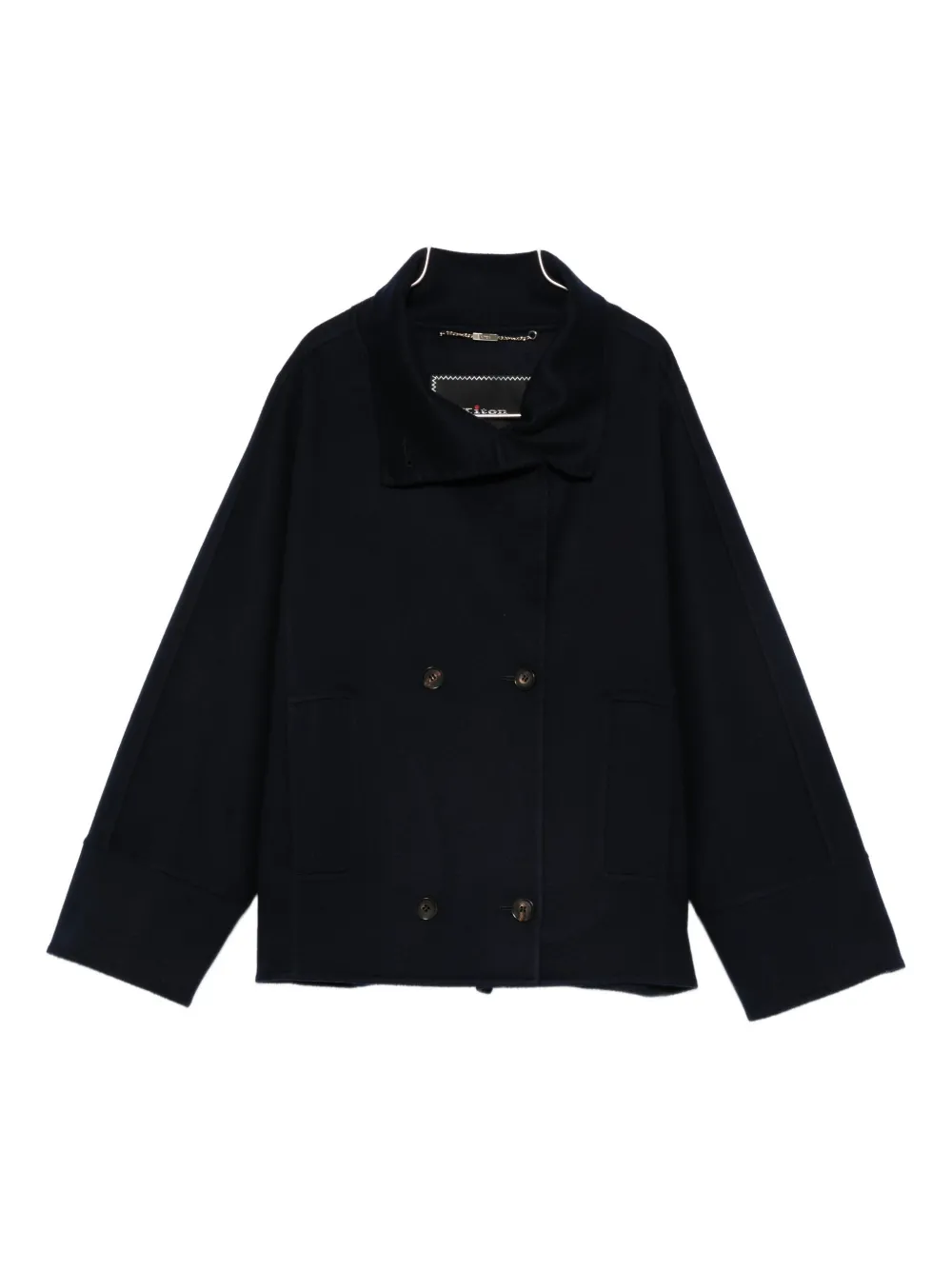 Kiton Double-breasted Jacket In Black