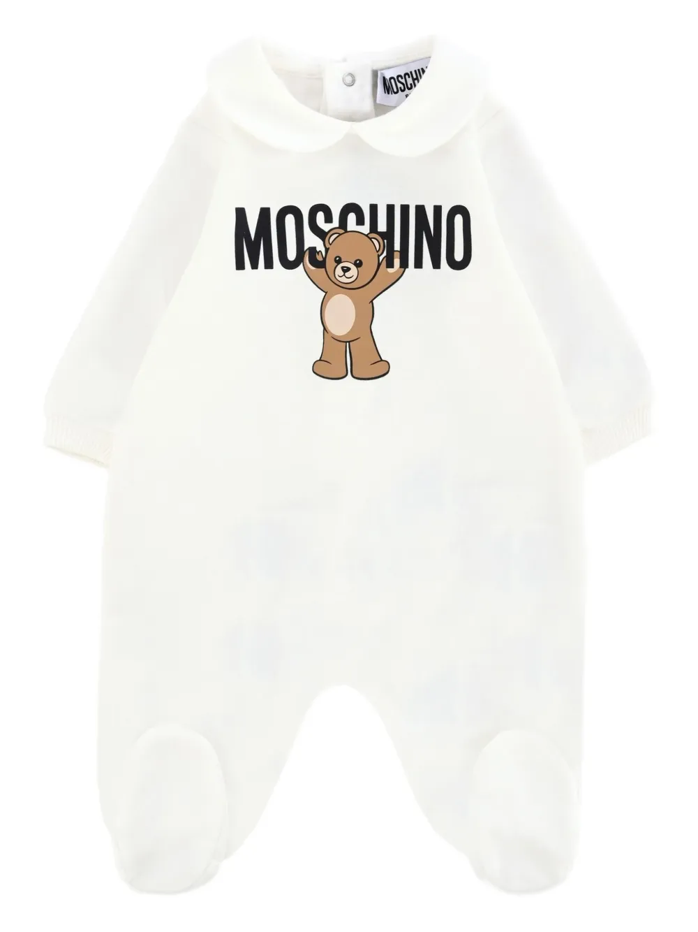 Moschino Kids Katoenen romper met teddybeerprint Beige