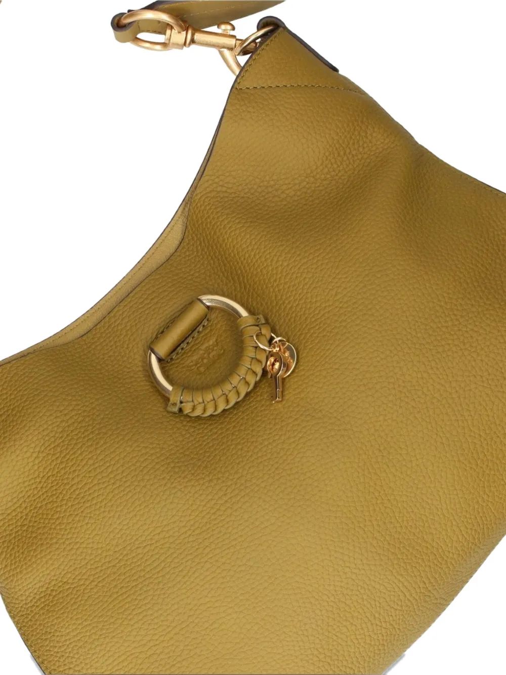 See by Chloé Joan leren schoudertas met ringdetail Groen