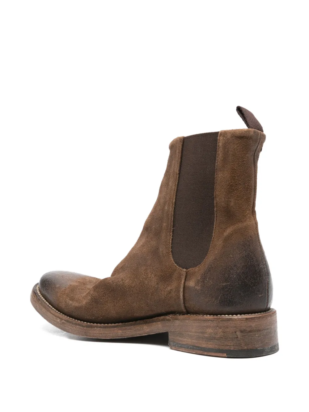 The Last Conspiracy Marco elastic-panel waxed-suede chelsea boots Brown