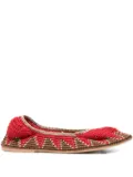 SLO_HAND_MADE crochet patterned ballet flats - Red