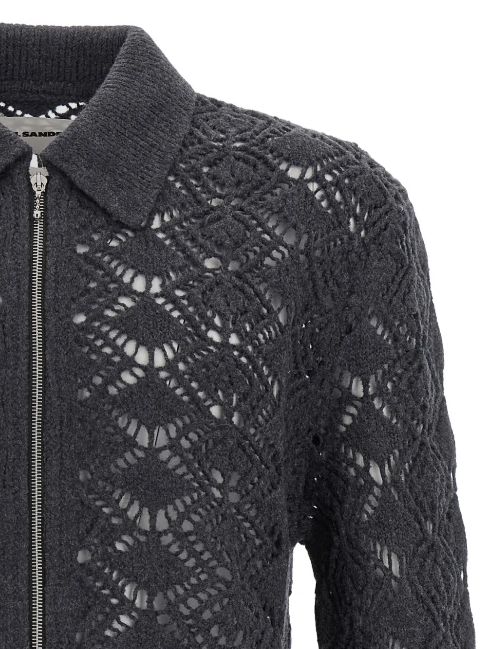 Jil Sander Vest met geperforeerd detail en rits Grijs