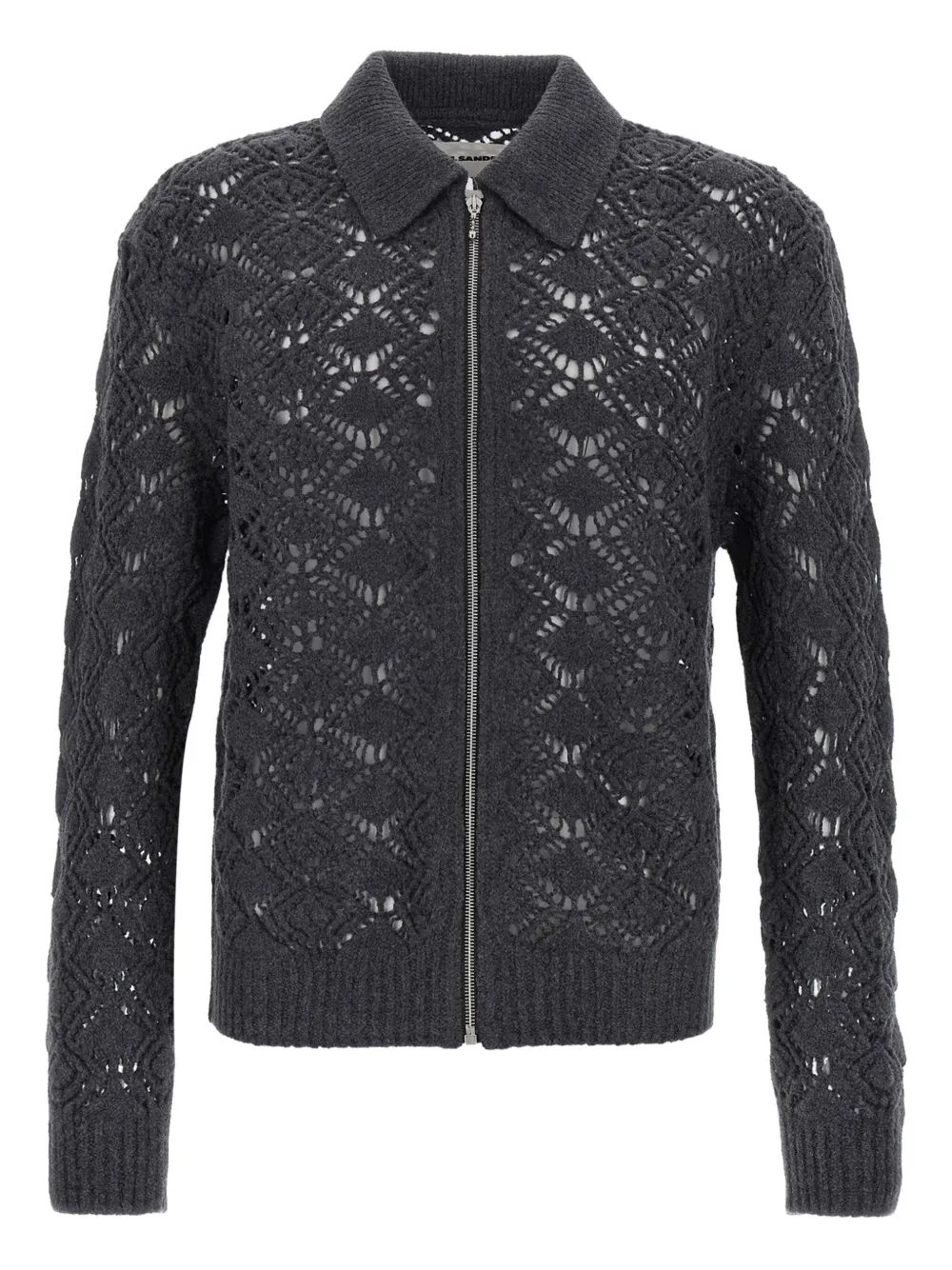 Jil Sander Vest met geperforeerd detail en rits Grijs