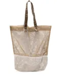 Épice large mesh-panel tote bag - Neutrals