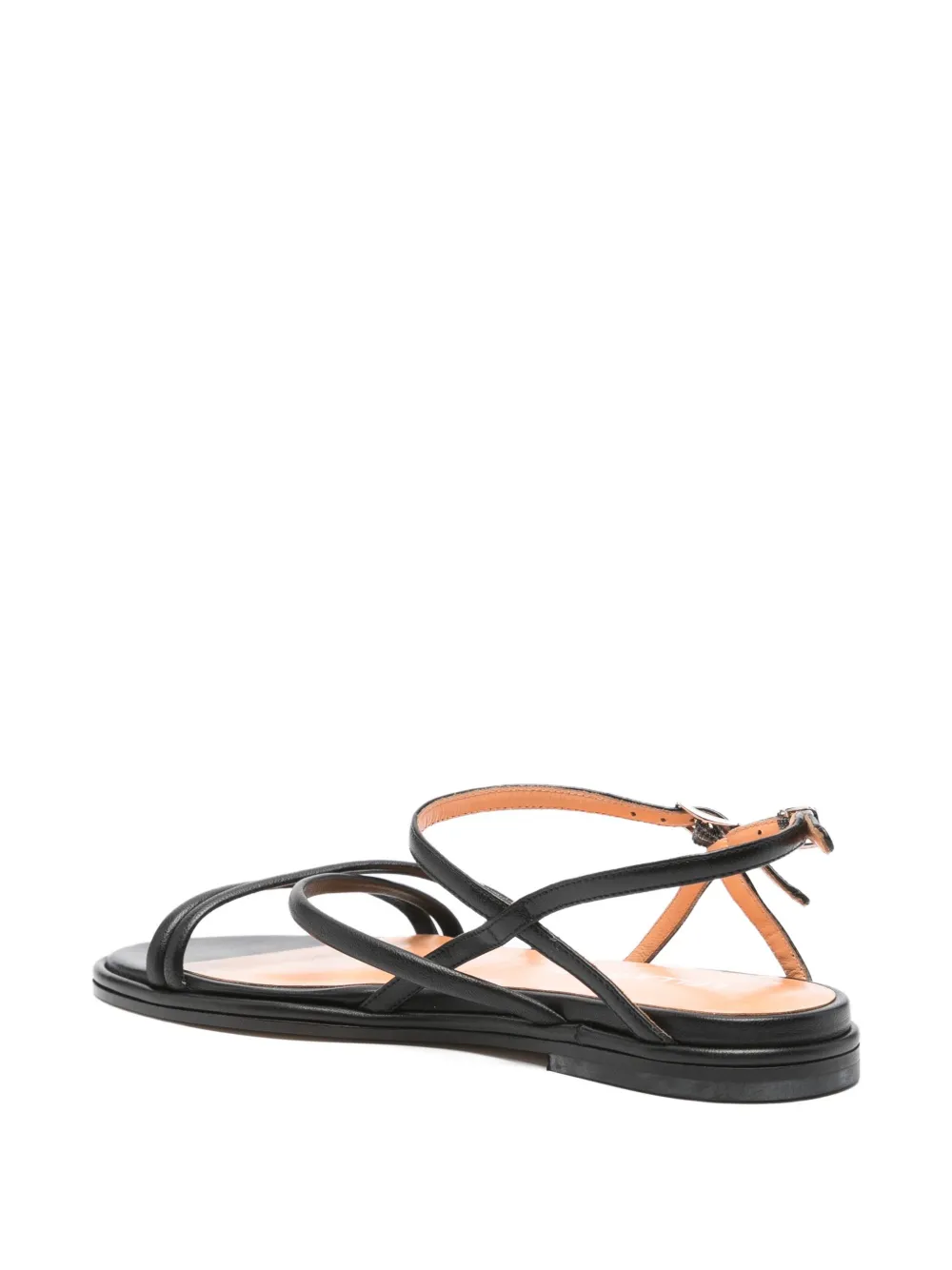 Lella Baldi leather buckle sandals Black