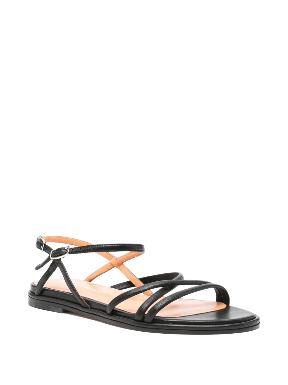 Lella Baldi leather buckle sandals Black
