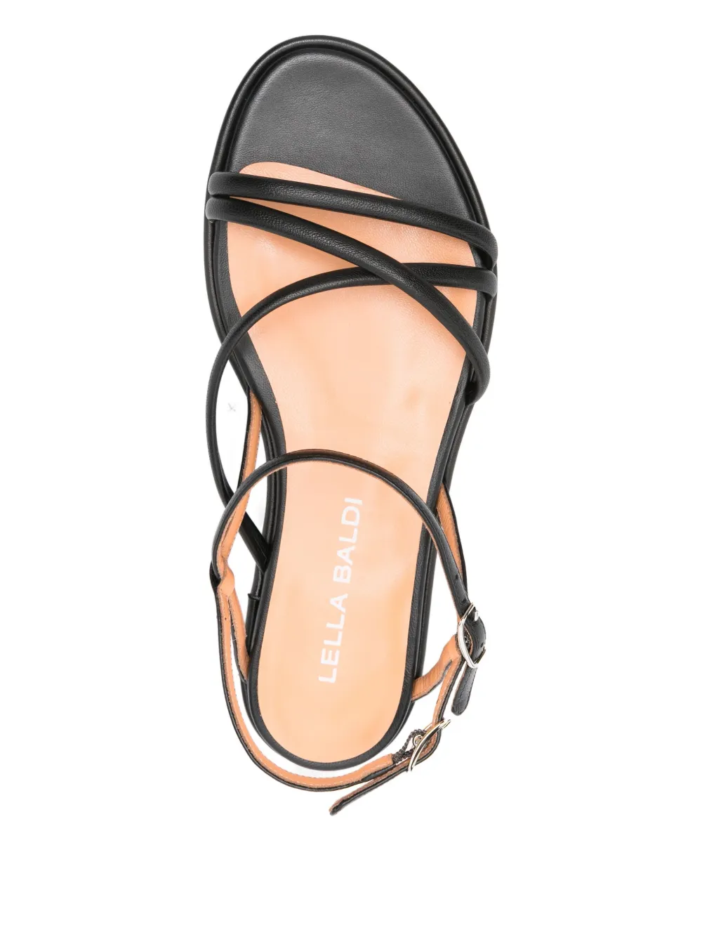 Lella Baldi leather buckle sandals Black