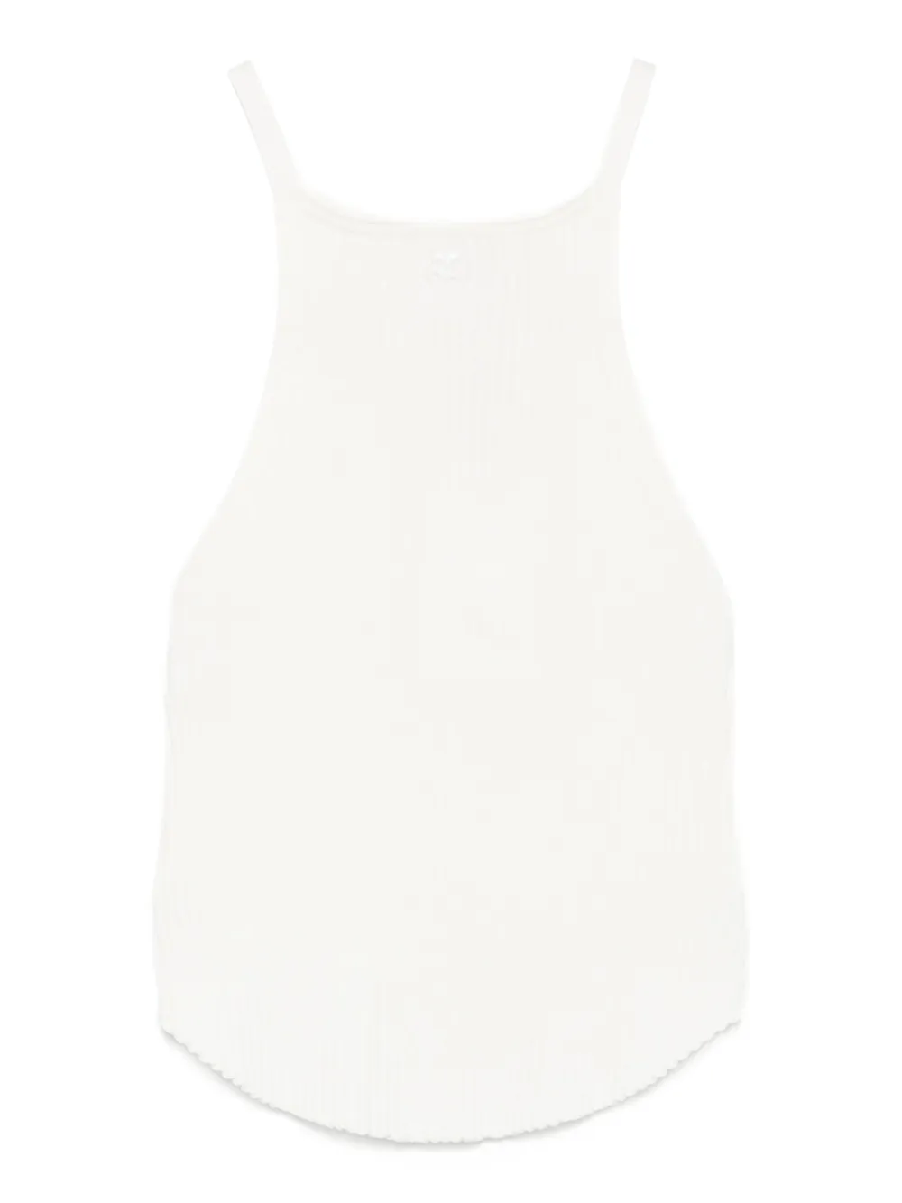 Courrèges ribbed halter tank top Wit