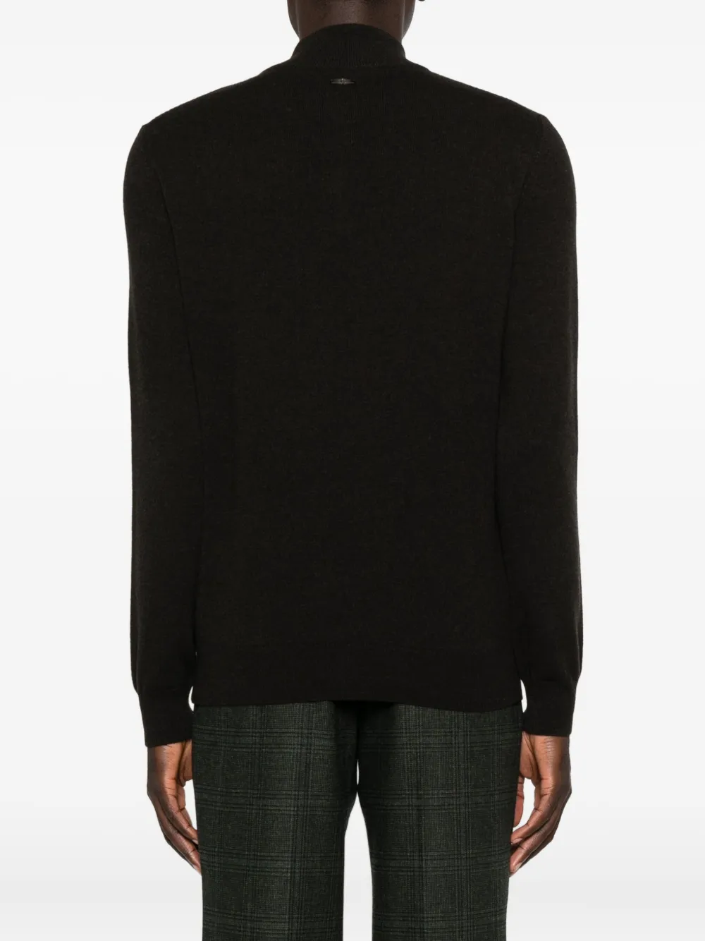 Corneliani High-neck Half-zip Sweater In Black