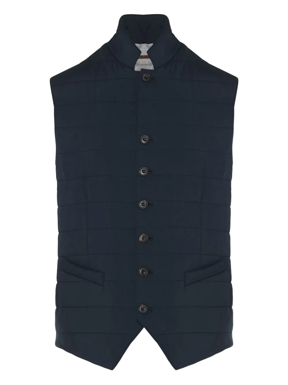 quilted mandarin-collar waistcoat