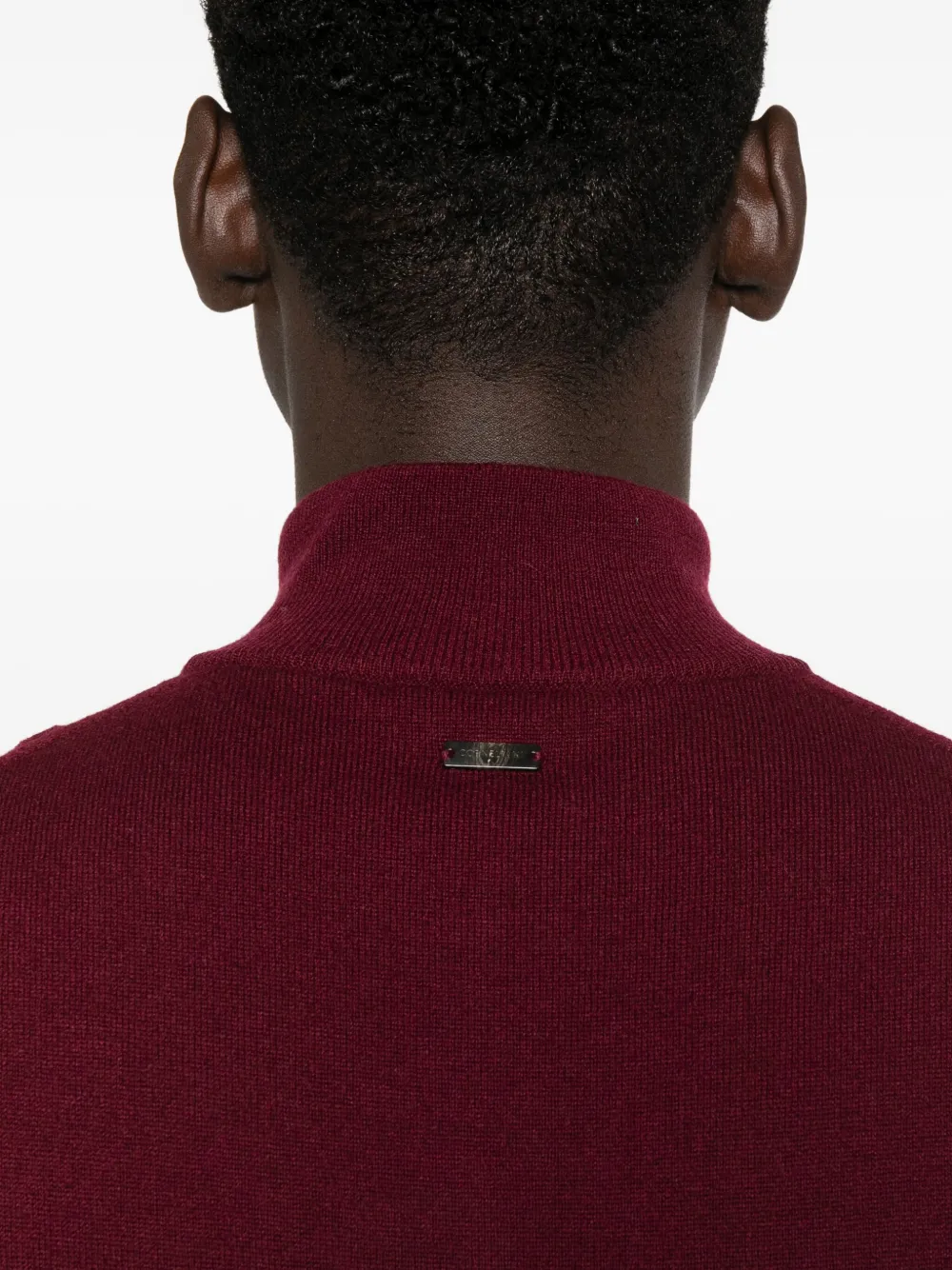 Corneliani High-neck Half-zip Jumper In Red