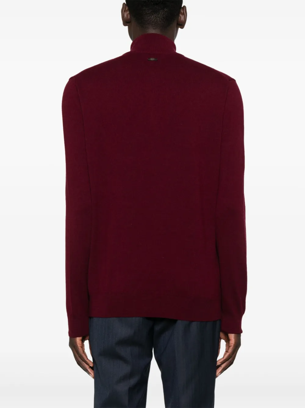 Corneliani High-neck Half-zip Jumper In Red