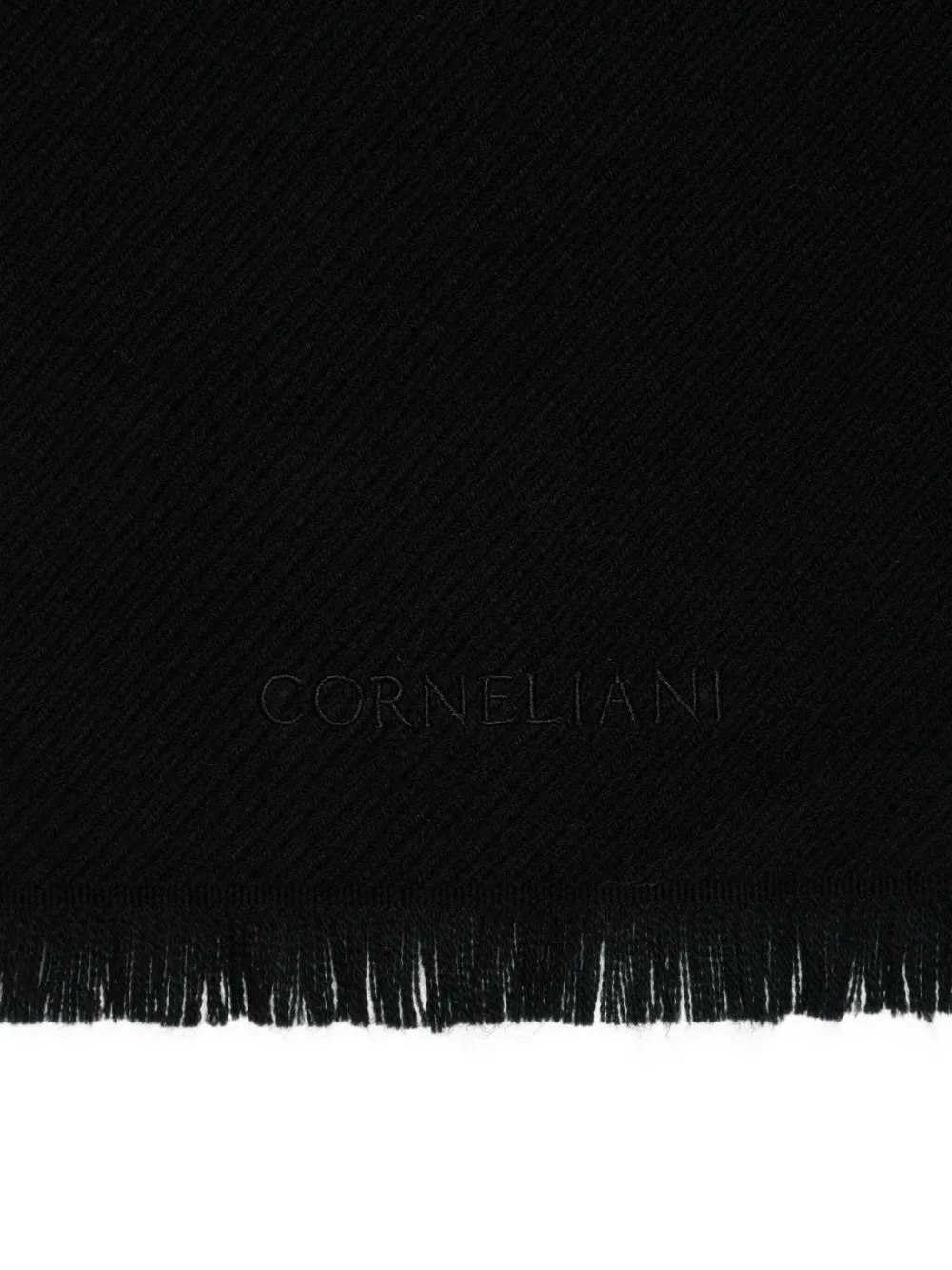 Corneliani fringed-edges scarf - Zwart