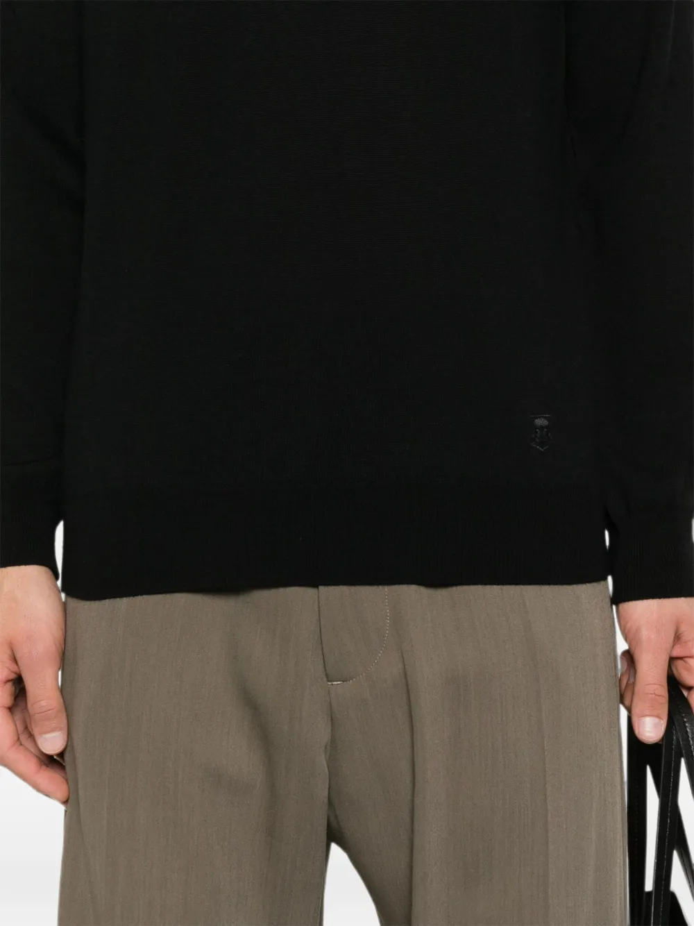 Corneliani Coltrui met geborduurd logo Zwart