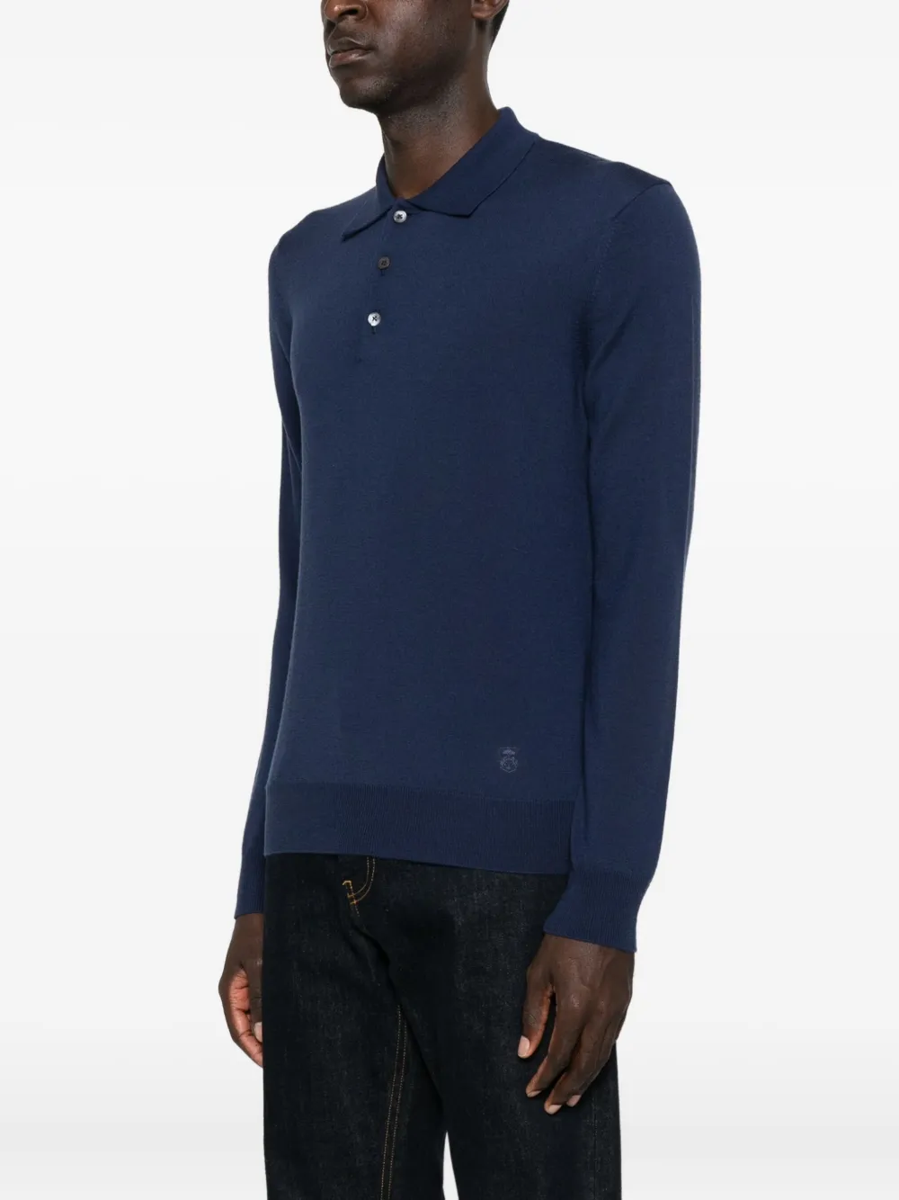 Corneliani Poloshirt met lange mouwen Blauw