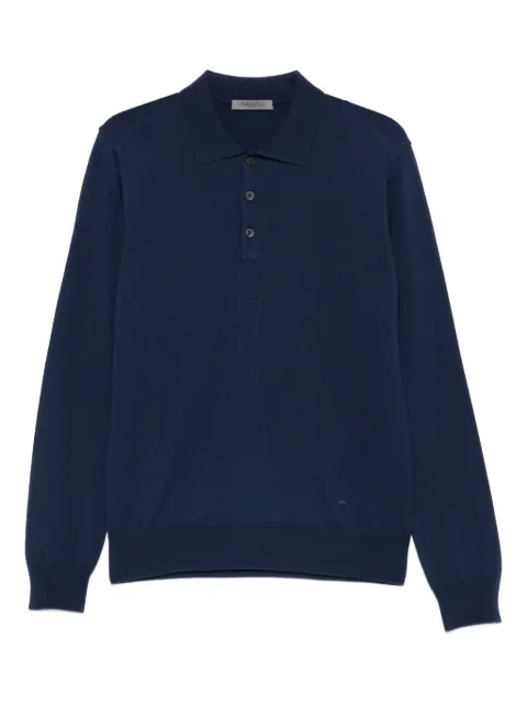 Corneliani ribbed long-sleeve polo shirt